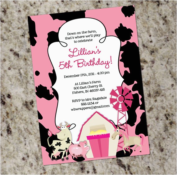 Girly Birthday Invitations Free Printable Girly Farm themed Birthday Party Invitation Printable