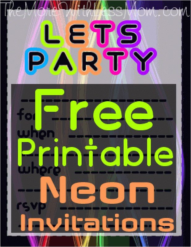 Glow In the Dark Party Invitations Free Diy Glow Party Teen Birthday Free Printable Neon
