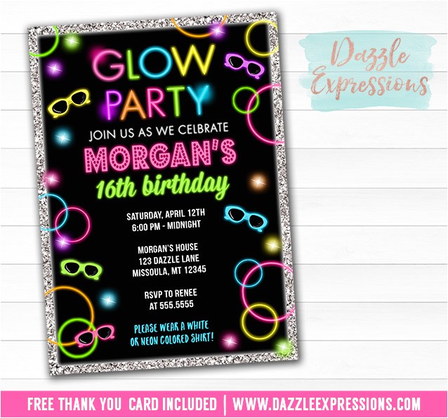 Glow In the Dark Party Invitations Free Printable Disco Invitation Free orderecigsjuice Info