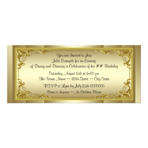 Golden Birthday Invitations Kids Elegant Golden Ticket Birthday Party 4×9 25 Paper
