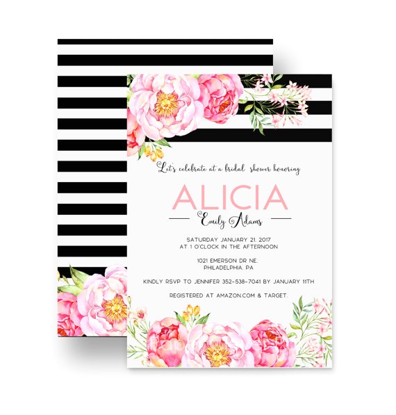 Gorgeous Bridal Shower Invitations Gorgeous Bridal Shower Invitation Floral Black Stripe Gorgeous Bridal Shower Invitations Gorgeous Bridal Shower Invitation Floral Black Stripe