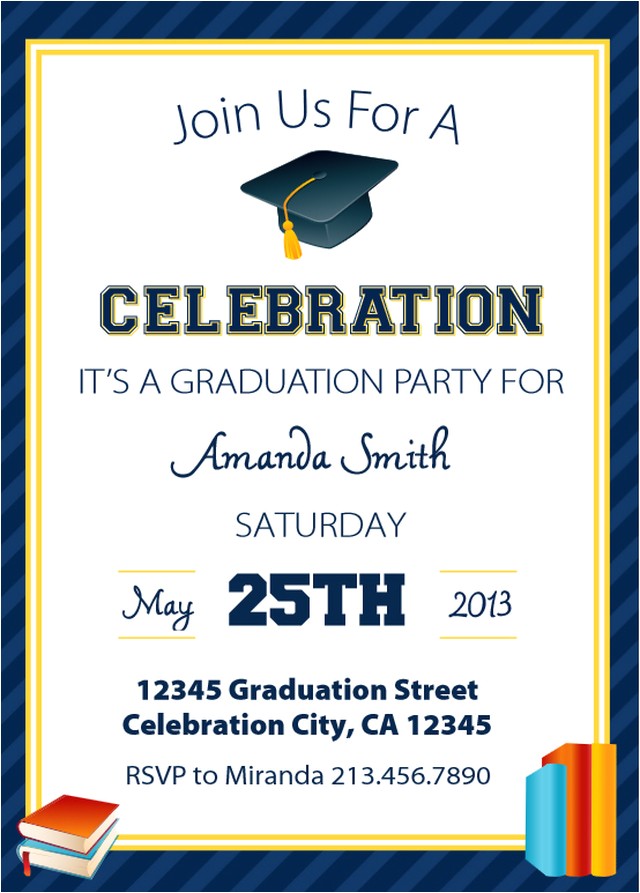 Graduation Party Invitation Examples Invitation Wording for College Graduation Party Choice