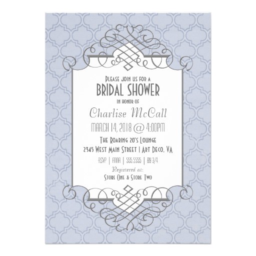 Great Gatsby Bridal Shower Invitations Art Deco Bridal Shower Great Gatsby Style 5×7 Paper