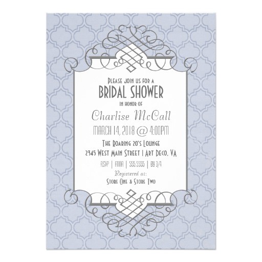 Great Gatsby themed Bridal Shower Invitations Art Deco Bridal Shower Great Gatsby Style 5×7 Paper
