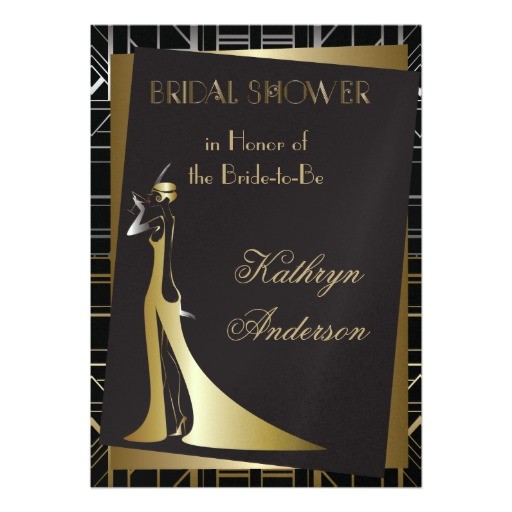 Great Gatsby themed Bridal Shower Invitations Classic Gatsby Deco Bridal Shower Invitation 5" X 7