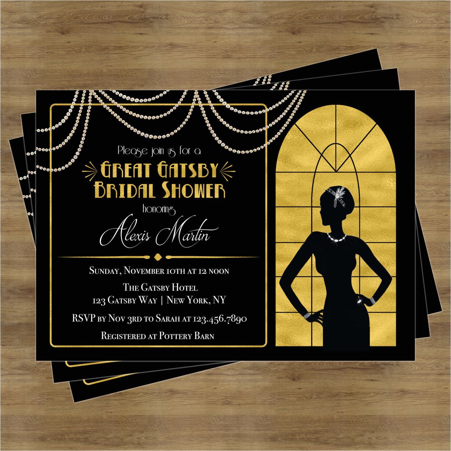 Great Gatsby themed Bridal Shower Invitations Great Gatsby Invitation Gatsby Bridal Shower Invitation