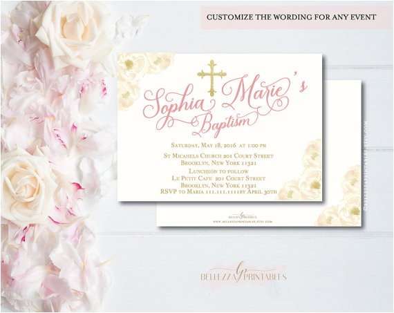 Greek Baptism Invitations Ivory Christening Invitation