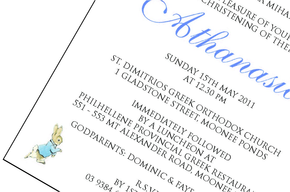 Greek orthodox Baptism Invitations Christening A Baby Boy