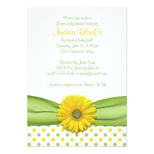 Green and Yellow Baby Shower Invitations Yellow and Green Polka Dots Baby Shower Invitation