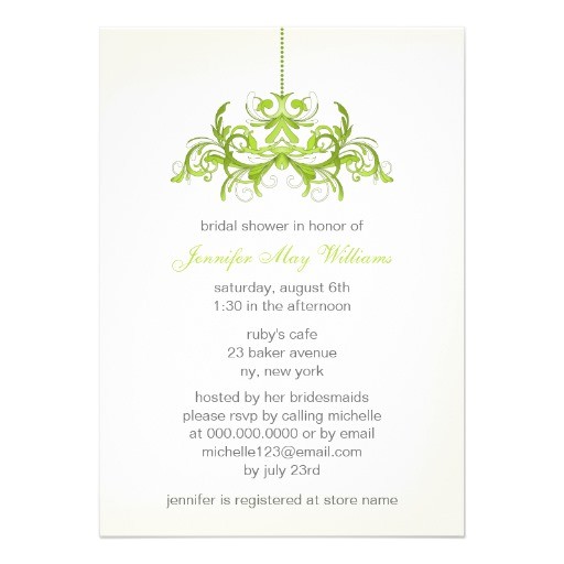 Green Bridal Shower Invitation Wording Bridal Shower Invitations Bridal Shower Invitations Green