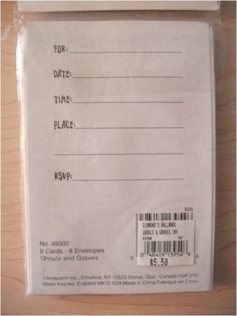 Hallmark Halloween Party Invitations Halloween Party Invitation Cards Ghosts Graves Glow In