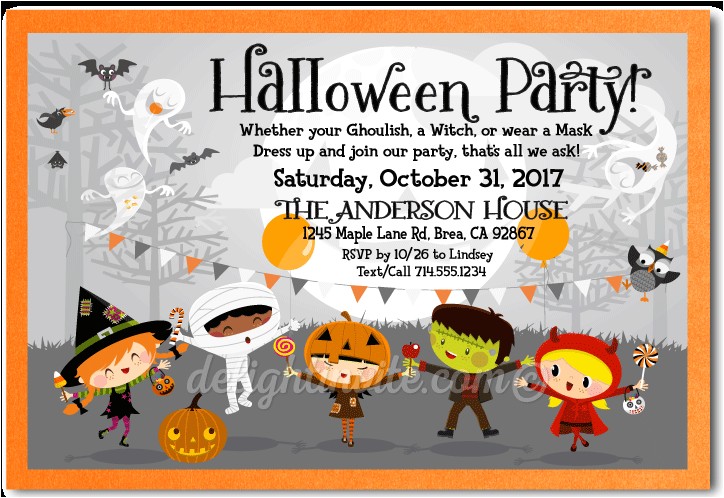 Halloween Birthday Party Custom Invitations Costume Halloween Party Invitation Halloween Costume Party