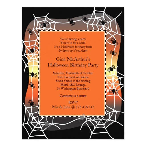 Halloween Birthday Party Custom Invitations Halloween Birthday Bash Costume Party Custom Invitations