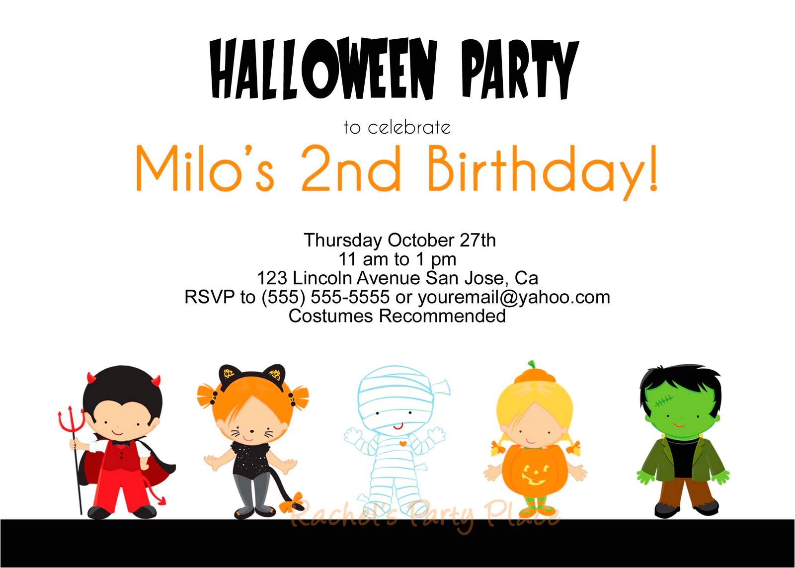 Halloween Birthday Party Custom Invitations Halloween Birthday Party Invitations Birthday Party