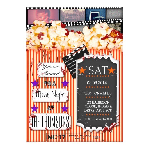 Halloween Movie Party Invitations Custom Halloween Horror Movie Night Invitation