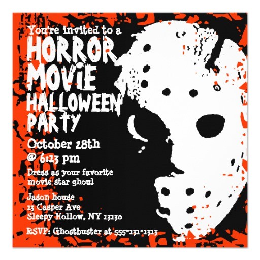 Halloween Movie Party Invitations Horror Movie Halloween Party Invitation