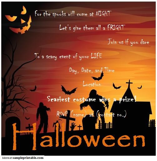 Halloween Party Invite Template Free Halloween Party Invitation Templates Free – Festival