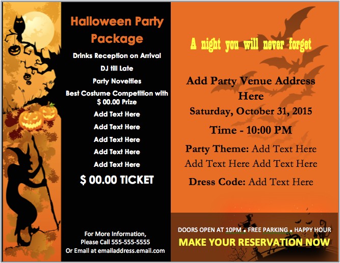 Halloween Party Invite Template Halloween Party Invitation Template – Microsoft Word Templates