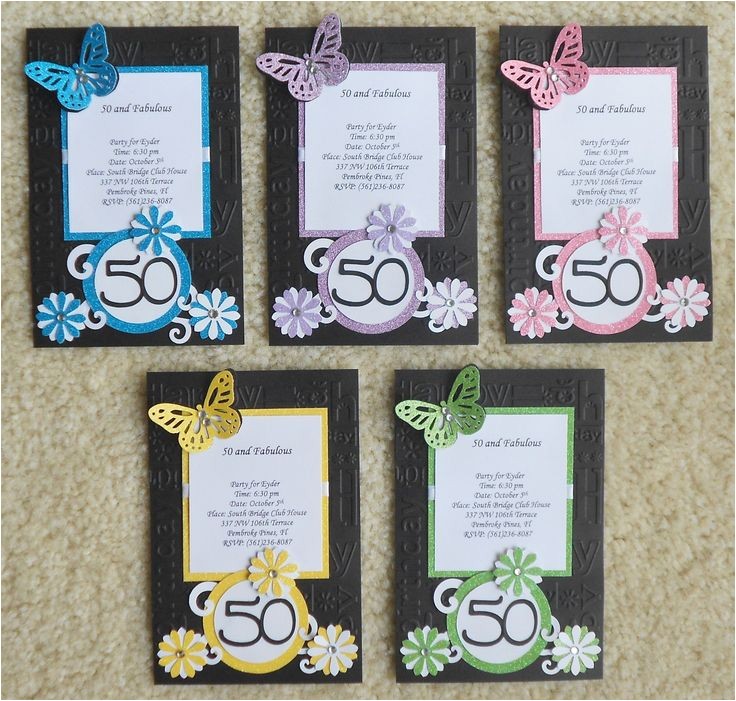 Handmade 50th Birthday Invitation Ideas Handmade Birthday Invitations Handmade Invites