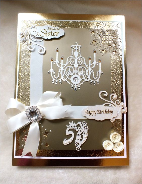 Handmade 50th Birthday Invitations Bespoke Luxury Handmade 50th Birthday Card