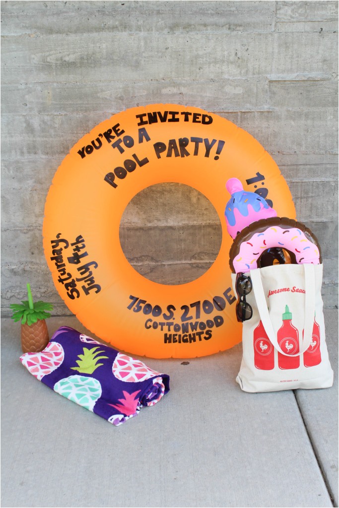 Handmade Pool Party Invitation Ideas Diy Pool Party Float Invitation Let S Mingle Blog
