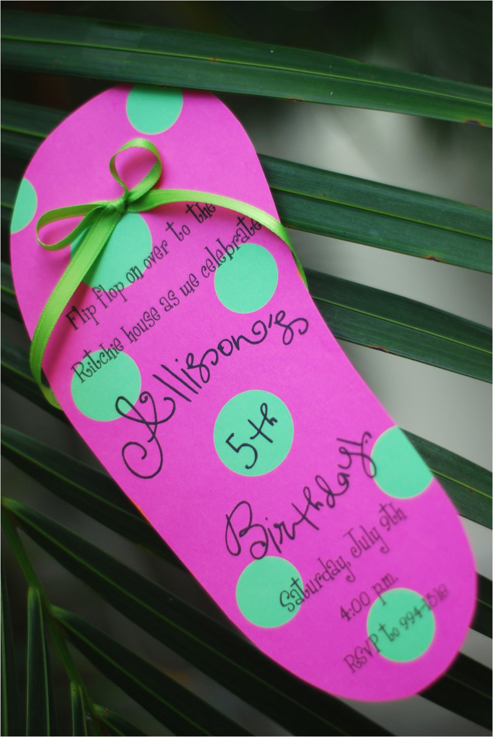 Handmade Pool Party Invitation Ideas Diy Pool Party Luau Flip Flop Birthday Invitation