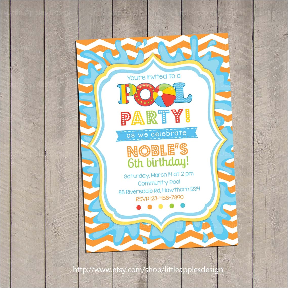 Handmade Pool Party Invitation Ideas Kids Pool Party Invitation Pool Party Invitation by