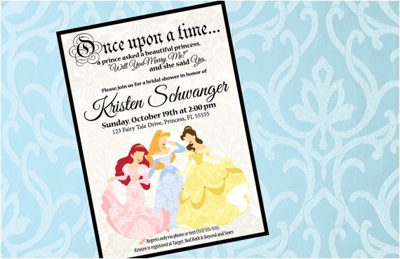 Happily Ever after Bridal Shower Invitations Custom Invitation Happily Ever after Bridal Shower themed