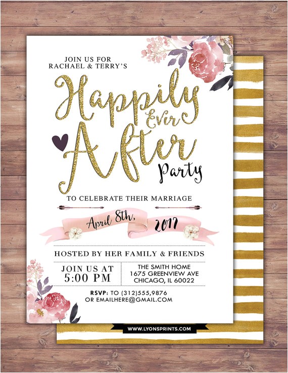 Happily Ever after Bridal Shower Invitations Happily Ever after Invitation Boho Wedding Shower