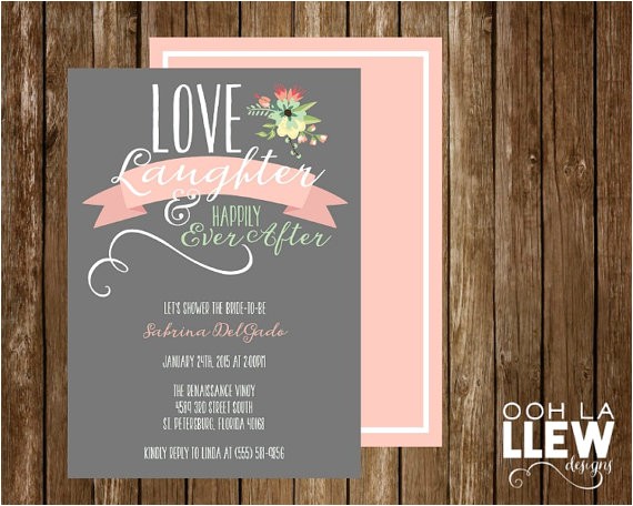 Happily Ever after Bridal Shower Invitations Love Laughter & Happily Ever after Bridal Shower by Oohlallew
