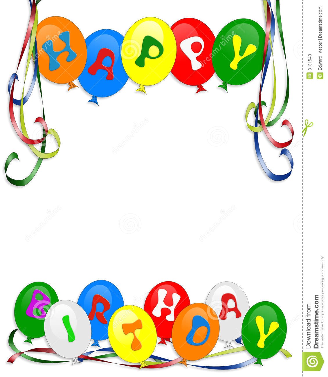 Happy Birthday Invitation Frames Happy Birthday Balloons Invitation Stock Illustration