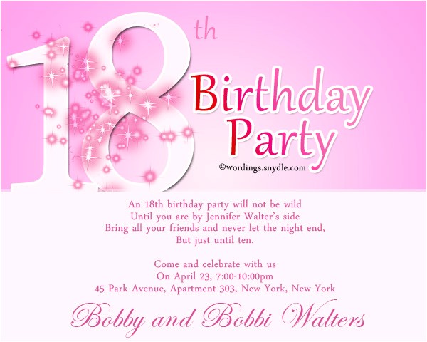 Happy Birthday Invitation Quotes 18th Birthday Party Invitation Wording Wordings and Messages