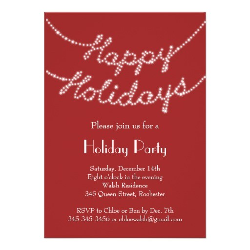 Happy Holidays Party Invitation Happy Holidays In Twinkle Lights Party Invitation Zazzle