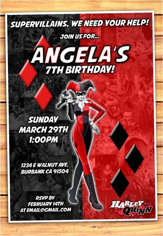 Harley Quinn Birthday Party Invitations 1000 Images About Suicide Squad Party Ideas On Pinterest Harley Quinn Birthday Party Invitations 1000 Images About Suicide Squad Party Ideas On Pinterest