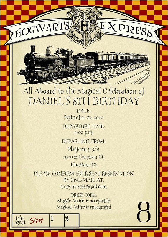 Harry Potter Birthday Invitations Printable Free Printable Harry Potter themed Party Invitation by
