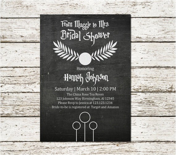 Harry Potter themed Bridal Shower Invitations Harry Potter Bridal Shower Wedding by Sweetteaandacactus