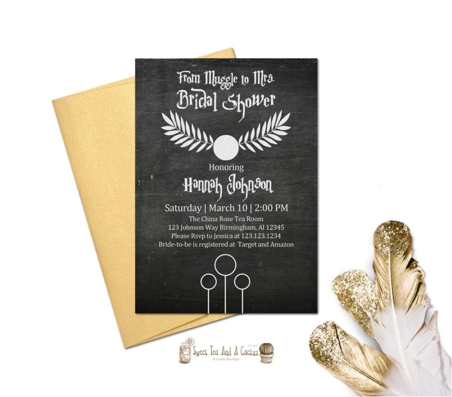 Harry Potter themed Bridal Shower Invitations Harry Potter Bridal Shower Wedding Invitation Printable