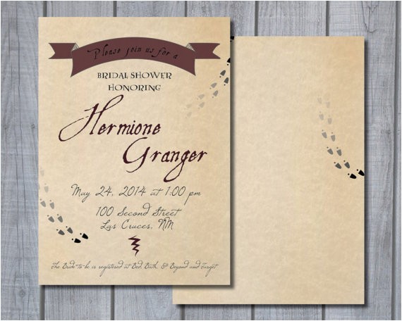 Harry Potter themed Bridal Shower Invitations Printable Harry Potter themed Bridal Shower Baby Shower by