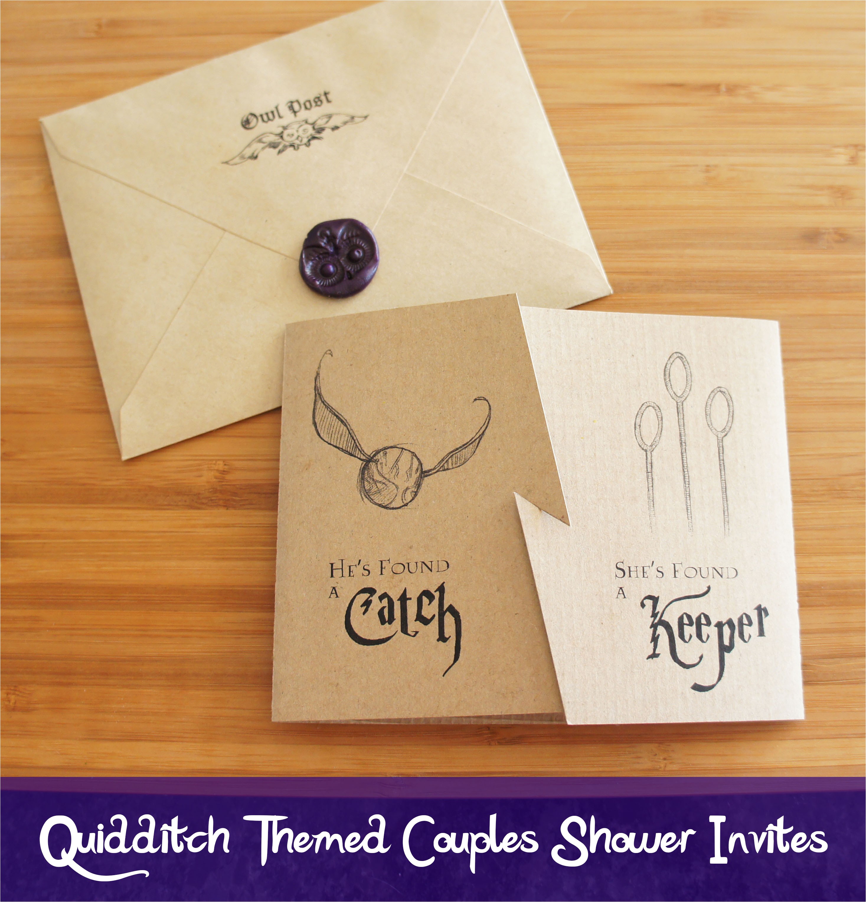 Harry Potter themed Bridal Shower Invitations Quidditch Inspired Invites for A Harry Potter themed