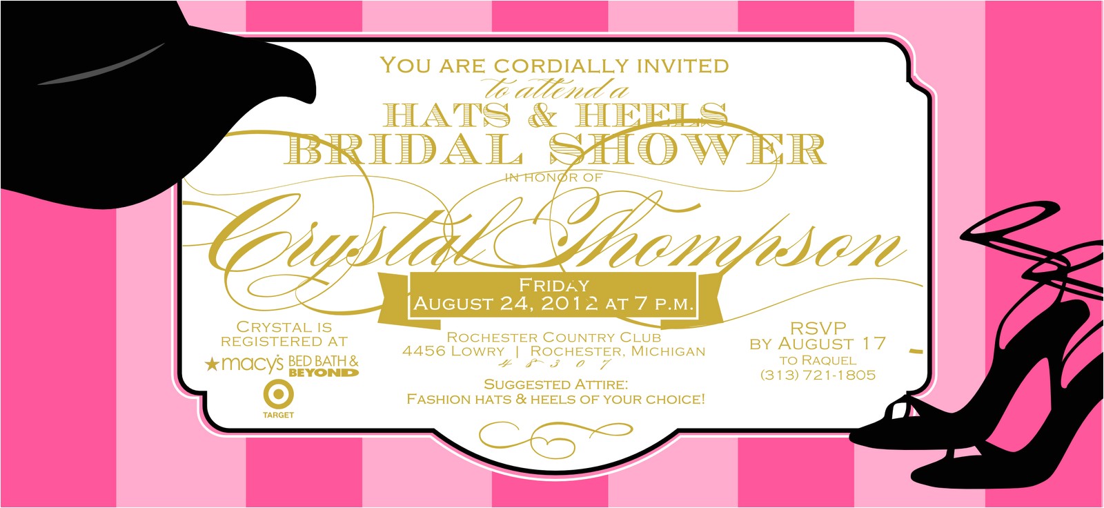Hat themed Bridal Shower Invitations Bridal Shower Invitations Bridal Shower Invitations Hat theme