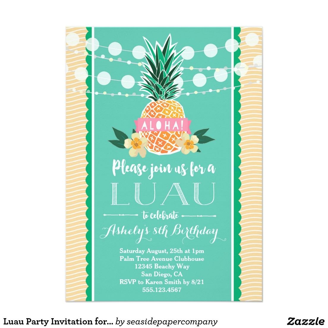 Hawaii theme Party Invites Luau Party Invitation for Birthday Shower Etc Luau Hawaii theme Party Invites Luau Party Invitation for Birthday Shower Etc Luau