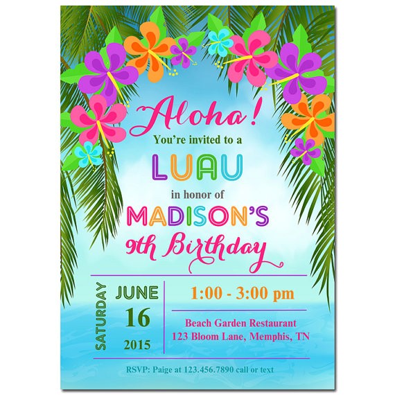 Hawaiian Birthday Party Invitations Templates Free Luau Invitation Printable or Printed with Free Shipping Hawaiian Birthday Party Invitations Templates Free Luau Invitation Printable or Printed with Free Shipping