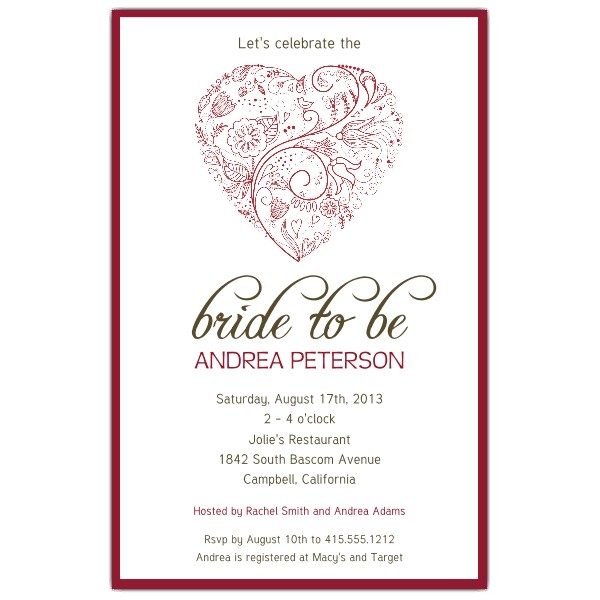 Heart Bridal Shower Invitations Bridal Shower Invitations Bridal Shower Invitations Hearts