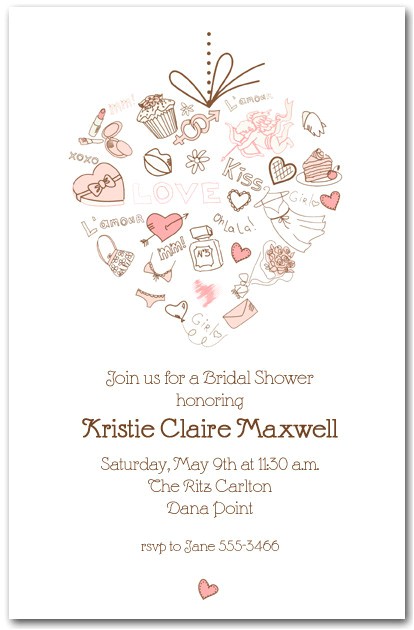 Heart Bridal Shower Invitations Love Heart Bridal Shower Invitations Lingerie Bridal