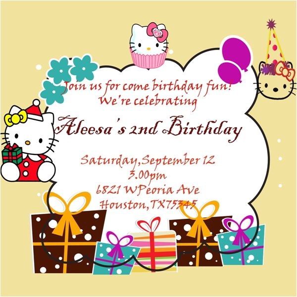 Hello Kitty 2nd Birthday Invitation Wording 30 attractive Free Hello Kitty Invitations that You Will