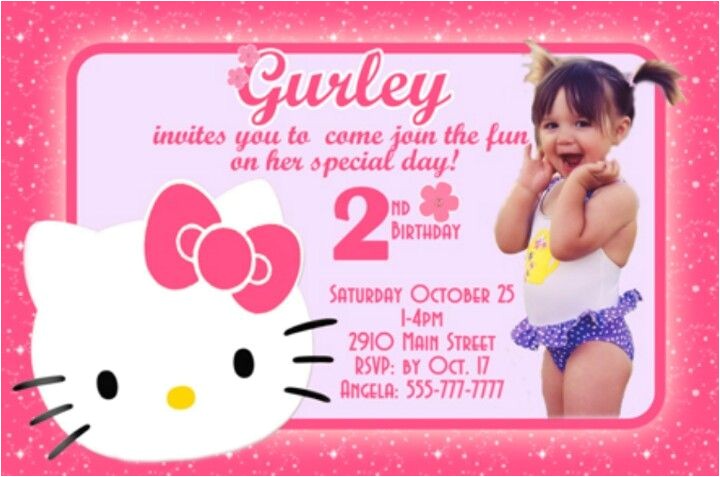 Hello Kitty 2nd Birthday Invitation Wording 65 Best Hello Kitty Invitations Images On Pinterest