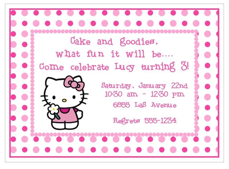 Hello Kitty 2nd Birthday Invitation Wording Hello Kitty Birthday Party Invitation 1st 2nd 3rd