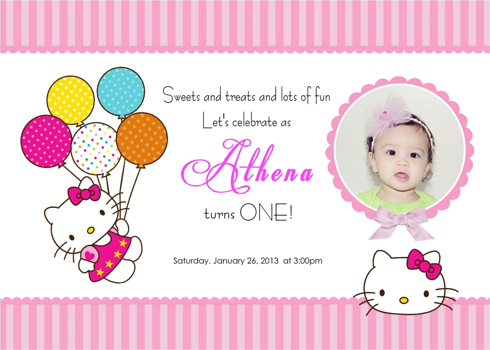Hello Kitty Baptismal Invitation Layout Create Hello Kitty Birthday Invitations Ideas — Anouk