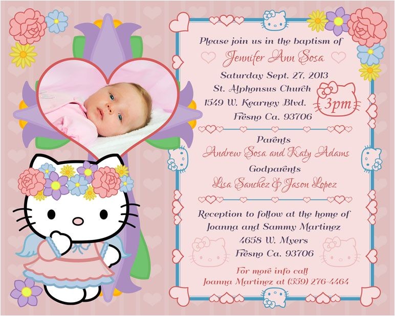 Hello Kitty Baptismal Invitation Layout Hello Kitty Baptism Invitation My Cousin S Future God