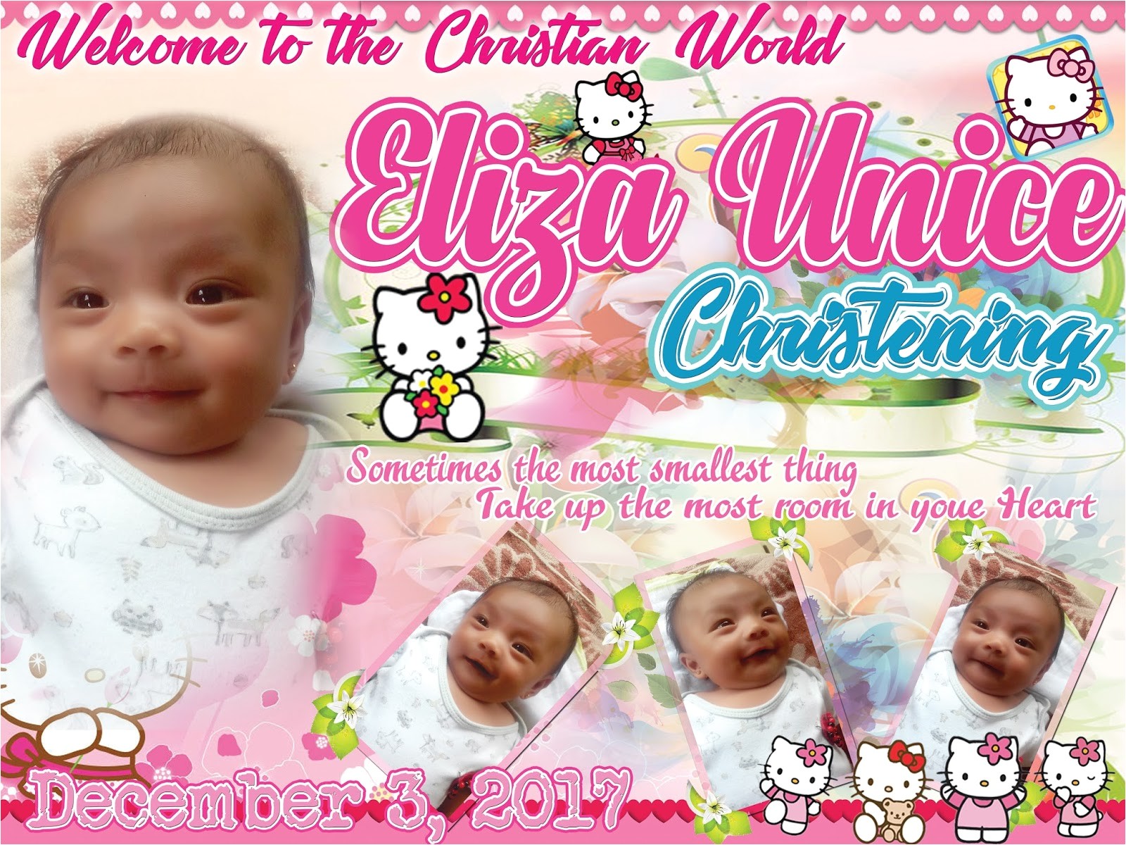 Hello Kitty Baptismal Invitation Layout Hello Kitty Tarpaulin Design for Christening Get Layout